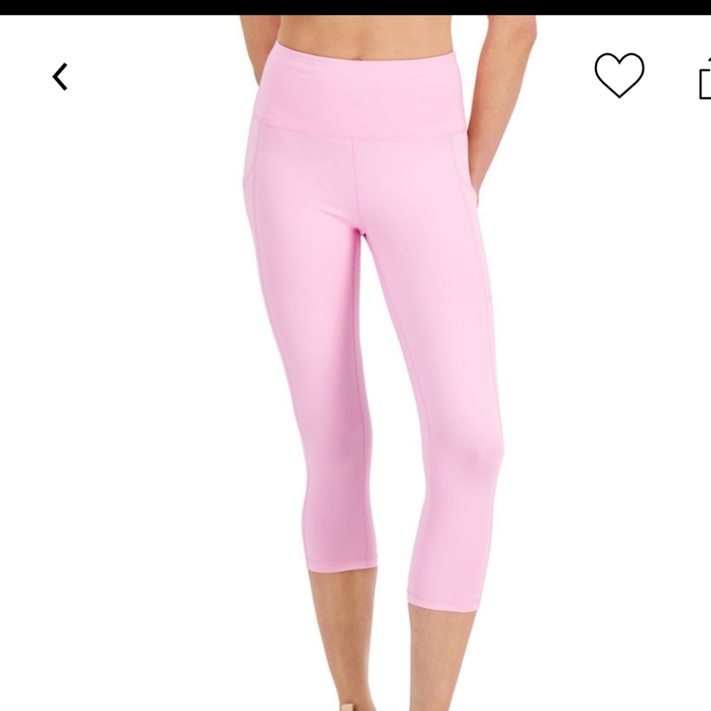 Women's compression high rise side pocket cropped leggings